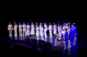 Full choir at the Barbican Theatre, February 2008. (Reynaldo Trombetta)